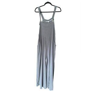 Caracilia Women's Wide Leg Overalls Gray with Pockets Adjustable Straps Flowy XL